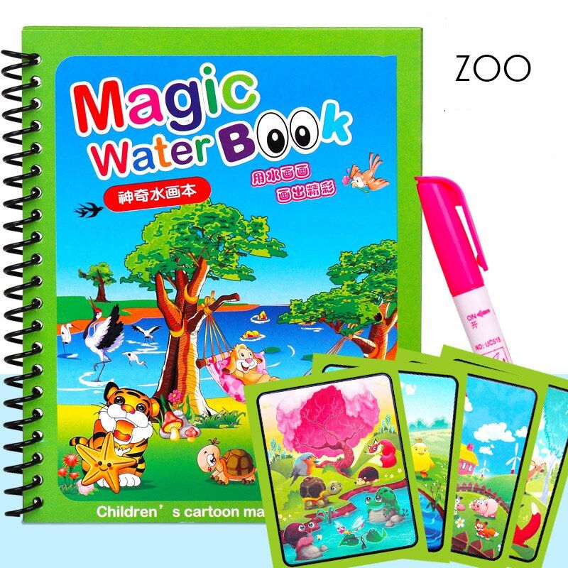 Livre De Coloriage Magique A L Eau Pour Enfants Jouets Montessori Livre De Coloriage Reutilisable Dessin Sensoriel Jouets Educatifs Precoces Pour Bebes 1 Rakuten