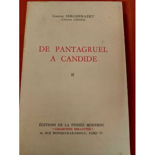 Livre De Gaston Sergheraert De Pantagruel A Candide   