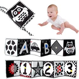 Noir et blanc Jouets sensoriels pour bébé à contraste élevé Livre doux pour  la petite enfance, Jouets pour le temps du ventre du nourrisson