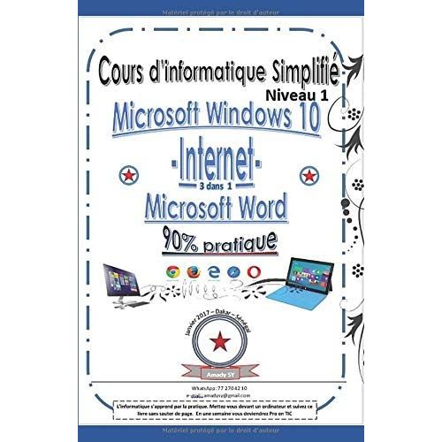 Livre Informatique Simplifi: Initiation Informatique - Microsoft Word - Internet   de Sy, Amady  Format Broch 