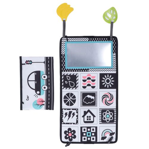 Livre-Miroir Pliable Pour Bebe, Jouet D'entrainement Visuel, Livre En Tissu Avec Anneau De Dentition, Pour Le Style De La Circulation Automobile