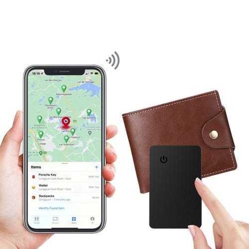 Localisateur Gps Intelligent Carte Tracker Bluetooth Sans Fil Ip67 Ultra Mince Compatible Avec Iphone (Avce Portefeuille Brun)