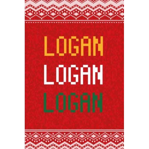 Logan: Personalized Writing Journal For Men Christmas Themed, Multi Colored (Custom Name Journal, Blank Journal, Write In Notebook, Knitted Pattern) Of Size 6x9 100 Pages For Logan   de Publishing By Lucas, Name Personalized  Format Broch 