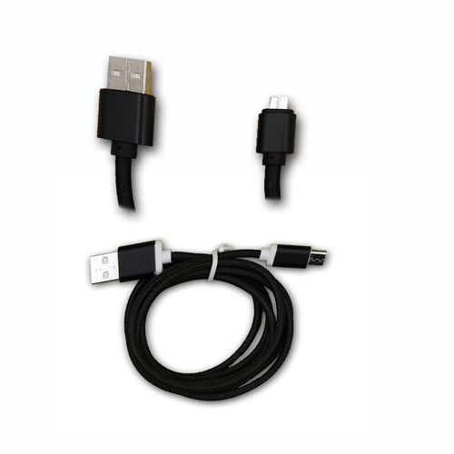 Logicom E500 Cble Data NOIR 1M en nylon tress ultra Rsistant (garantie 12 mois) Micro USB pour charge, synchronisation et transfert de donnes by PH26 