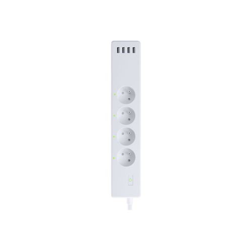 Logicom Home Strippy - Barre D'alimentation Intelligente - Ca 220-240 V - 2400 Watt - Wi-Fi - Entre : Type E - Connecteurs De Sortie : 4 (4 X Usb, 4 X Alimentations De Type E) - Blanc