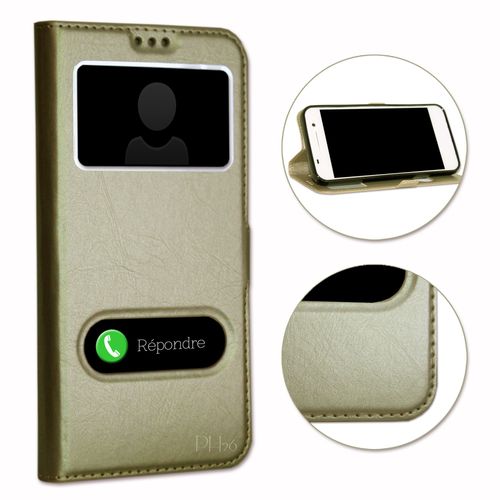 Logicom L-Ite 552 Housse Ddie Or Gold Folio  Fentres Faon Cuir Avec Surpiqres Apparentes By Ph26