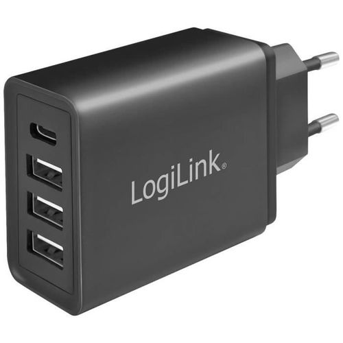 LogiLink PA0221 Chargeur USB intrieure, pour prise murale Courant de sortie (max.) 2400 mA 4 x USB-C? femelle, USB-A