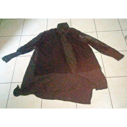 Longue Chemise Dentelle Noire Shein Taille 5xl ..