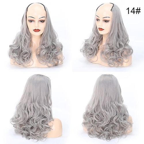 Longues Perruques Boucles Soyeux Naturel En Forme De U Big Wavy Half Head Perruques Pour Les Femmes