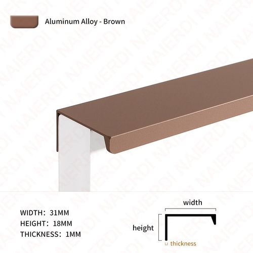 Longueur 150 Mm - 4 Brown  Angle Droit - Poigne De Meuble Longue En Alliage D'aluminium, Idale Pour Cisco, Commode Et Porte