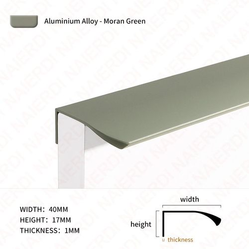 Longueur 250 Mm - 3 Arc D'angle-Vert - Poigne De Meuble Longue En Alliage D'aluminium, Idale Pour Cisco, Commode Et Porte