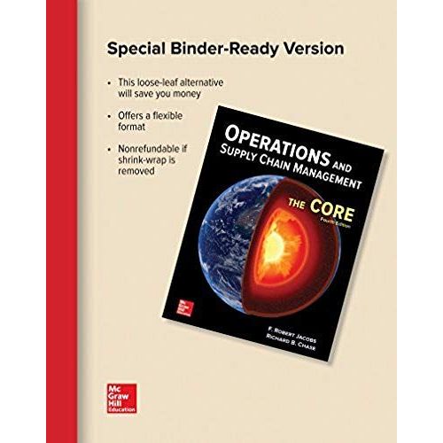 Loose Leaf For Operations And Supply Chain Management: The Core   de F. Robert Jacobs 