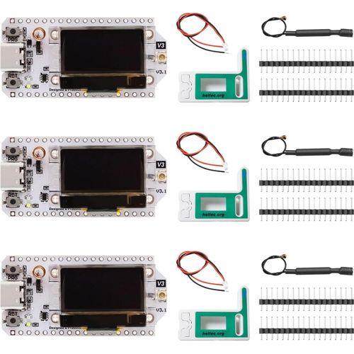 Lora Esp32 Lora V3 Wifi + Ble Carte De Dveloppement Avec cran Oled Et Antenne Usb C Dual-Core Iot 240 Mhz 915 Mhz Pour Arduino(3 Pices)