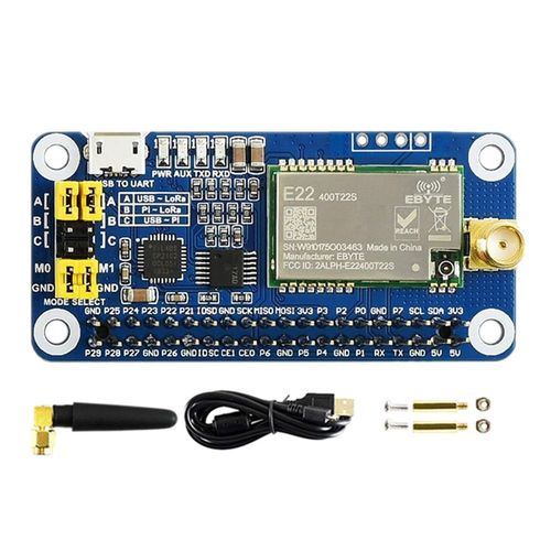 LoRa HAT pour Raspberry Pi Series Boards, Communication  bande morte, Support technique, Transmission de donnes, SX1268, 433m