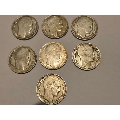 Lot 10 Francs Turin En Argent.