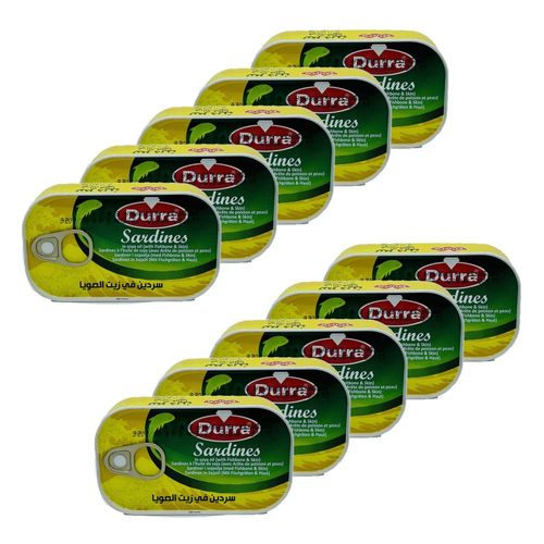 Lot 10x Sardine  L'huile De Soja - Bote 125g