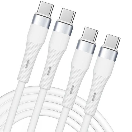 Lot-2 Cble USB-C vers USB-C 60W Rapide pour Samsung Galaxy A36 A16 A05s A15 A14 A25 A35 A55 A54 - 1M Blanc