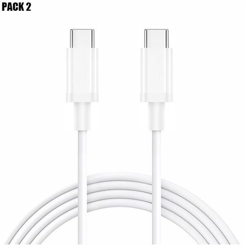 Lot 2 Cbles Charge Type-C Vers Type-C Blanc 1m Pour Google Pixel 7 Pro 6 Pro 6a+ 6a - E.F.Connection