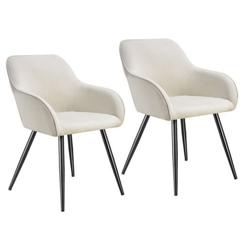 Lot 2 Chaises lgantes Aspect Corde Avec Forme Ergonomique Crme/Noir