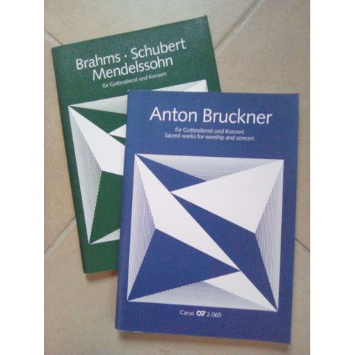 Lot 2 Recueils - Brckner - Brahms - Schubert - Mendelssohn 