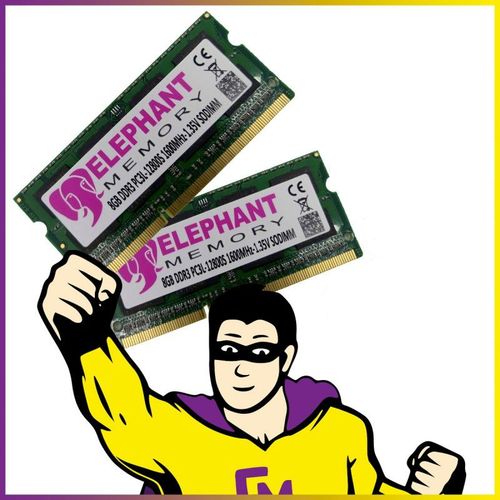Lot 2x8Go (16Go) RAM DDR3 PC3L-12800U SoDimm Mmoire Pc Portable Elephant Memory