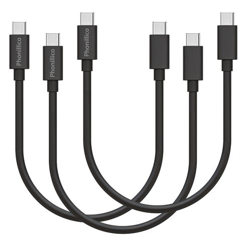 Lot 3 Cables 20cm Usb-C Usb-C Noir Pour Google Pixel 8 / Pixel 8 Pro / Pixel 7 / Pixel 7 Pro / Pixel 7a Phonillico