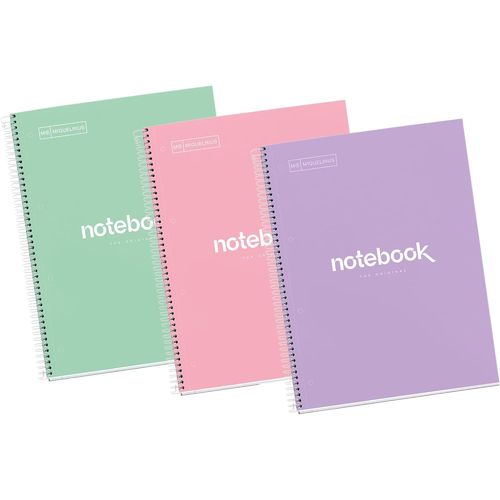 Lot 3 Cahiers A4, Notebook Emotions, 80 Pages 90 G/M, Cahier  Points Dots, Cahiers  Couverture Rigide Et Spirale, 2 Perforations Pour Le Classement, Fournitures Scolaires Ou Le Bureau