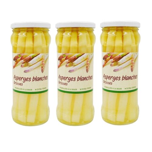 Lot 3x Grosse Asperge Blanche Pele - Pot 530g
