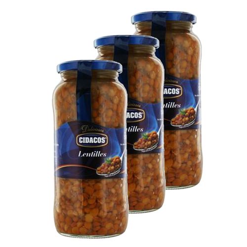 Lot 3x Lentilles Cuites - Bocal 400g