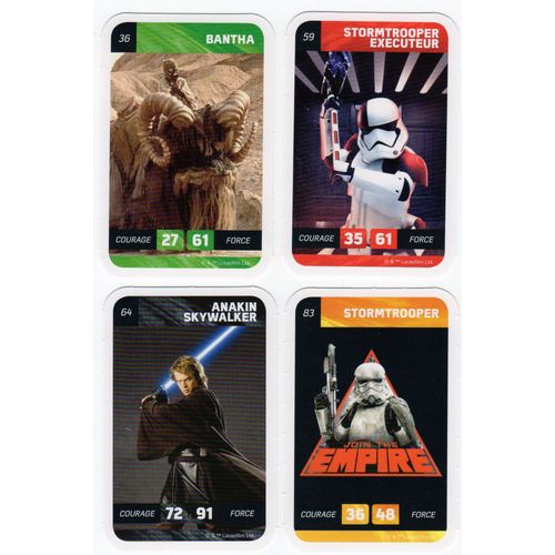 Lot 4 Cartes Star Wars Collection 2018, Nos 36 59 64 Et 83