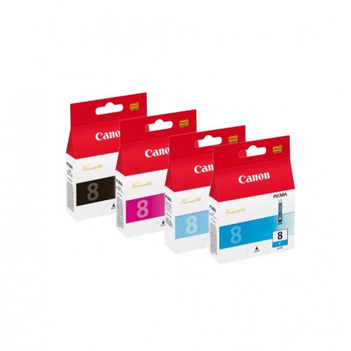 Lot 4 Cartouches D'encres Canon - Cyan Cli-8pc Cli-8c - Noir Cli-8bk - Magenta Cli-8m