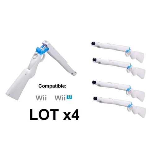 Lot 4 Fusil Ball Trap Pour Wiimote Jeu Nintendo Wii / Wii U Neuf Zapper Gun