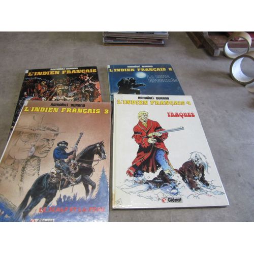 Lot 4 Ramaioli Durand L Indien Francais 2 La Lune Enterreee Le 3 Le Scalp Et La Peau Le 4 Traques ( Glenat ( Exemplaire Sorti De Bibliotheque