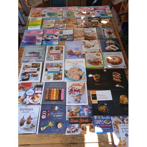 Lot 40 Livres De Cuisine , Ptisserie, Street Food , Terrines, Tapas, Cakes, Verrines, Apros, Pains Et Brioches, Tartes, Tourtes, Pizza, Pasta, Glaces, Sorbets , Etc . . . Des Annes De Recettes !
