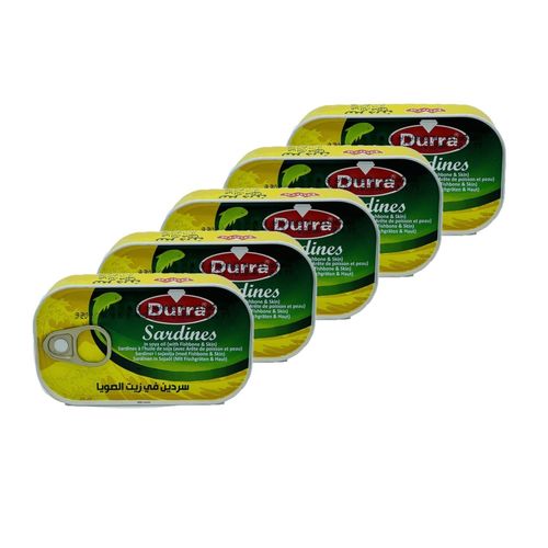 Lot 5x Sardine  L'huile De Soja - Bote 125g