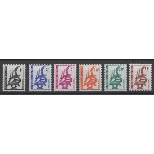 Lot 6 Timbres Taxe Rpublique Du Mali 1961 Yvert Et Tellier N Tt 1, 2, 3, 4, 5 Et 6 Art Indigne Neufs** Sans Traces De Charnire