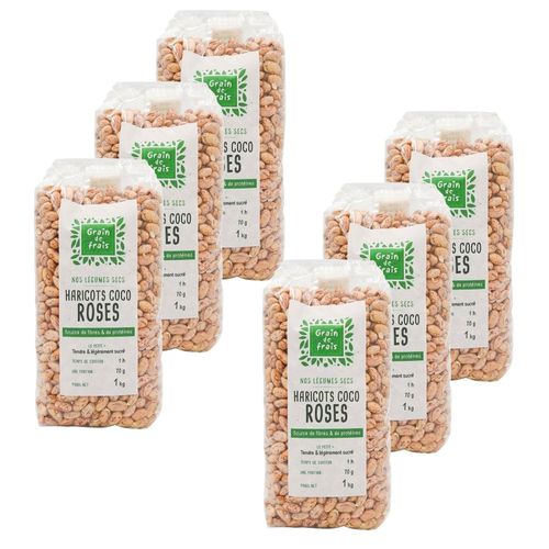 Lot 6x Haricots Coco Roses - Sachet 1kg