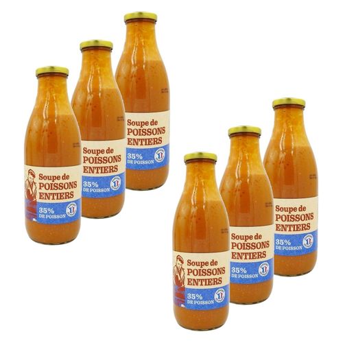 Lot 6x Soupe De Poissons Entiers - Bouteille 970ml