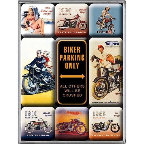 Lot 9 Magnet Biker Parking Only Triumph Vespa Ducati Frigo