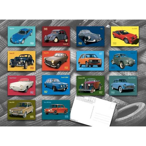Lot Cartes Postales Voiture Renault 8 Alpine Peugeot Citron Simca