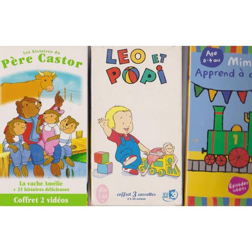 Lot coffret 2 vhs les histoires du père castor (3 petits cochons la
