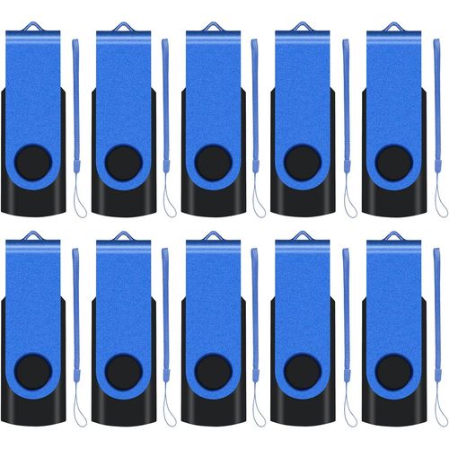 Lot de 10 cls USB 2.0 Transmemory Memory Stick 1 Go (bleu)