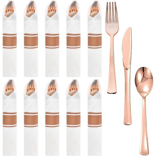 Lot De 10 Ensemble De Couverts, Ensemble Couverts De Table Plastique, Couvert Reutilisable, Set Couverts Plastique, Couvert [97]