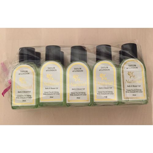 Lot De 10 Flacons De Gel Douche Et Bain De 30 Ml Green Tea & Oolong With Extracts Of Cedar