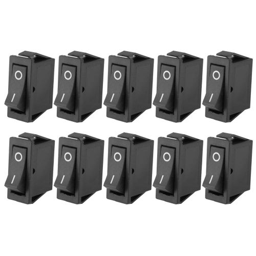 Lot De 10 Interrupteurs A Bascule Noirs A 2 Broches Et 2 Positions Pour Circuits De Bateau On-Off