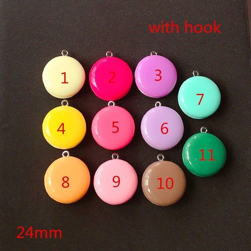 Lot De 10 Jolis Macarons En Rsine Multicolore, 24mm, Faux Aliments Artificiels,  Dos Plat, Pour Collier, Porte-Cls, Pendentif, Accessoires De Fabrication, Diy