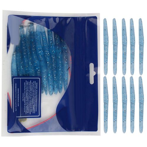 Lot De 10 Leurres De Peche En Silicone Souples Et Flottants, 10 Cm/4 G (Bleu H)