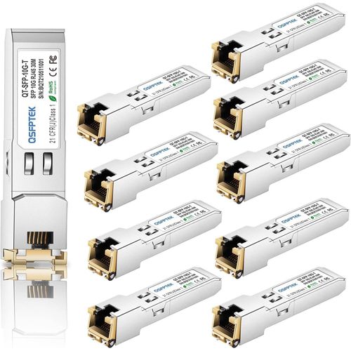 Lot De 10 Modules Sfp+ Rj45 10Gbase-T Sfp+ Rj45,Jusqu' 30 M Cat6A/7,10G Sfp+ Rj45 En Cuivre Gbic Pour Cisco Sfp-10G-T-S,Ubiquiti Uf-Rj45-10G,Microtique,D-Link(Prend En Charge Plusieurs