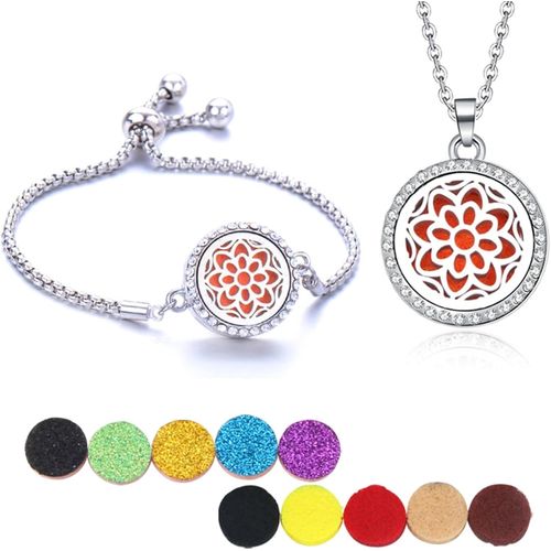 Lot De 10 Pendentifs Diffuseur D'huiles Essentielles Pour Bracelet D'aromathrapie - Diffuseur Rglable - Pour Femmes Et Filles, Acrylonitrile Butadine Styrne