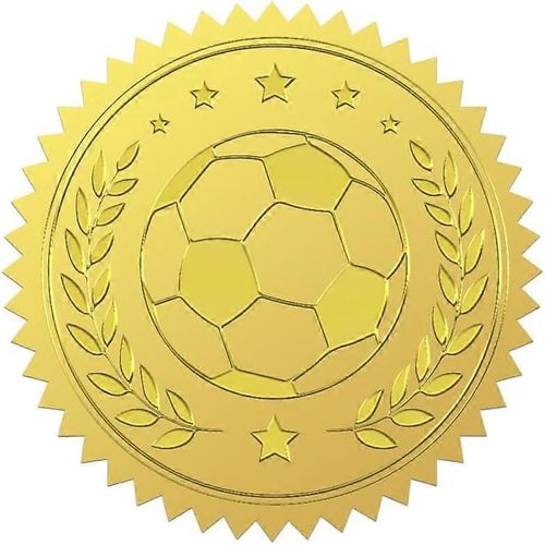 Lot De 100 Autocollants En Relief En Forme D'toile De Football, 5,1 Cm, En Feuille D'or, Pour Enveloppes Rondes, Mdailles, Autocollants, tiquettes Autocollantes En Relief Pour Enveloppes C